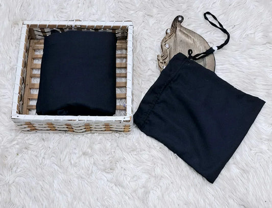 Full-Size Swiss Lawn Prayer Jilbab with Matching Bag (Black)