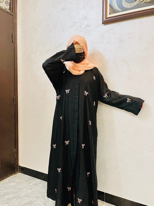 Bow Embroidered Abaya